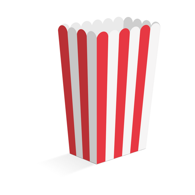 Rood Witte Popcorn Bakjes 13,5cm 8st