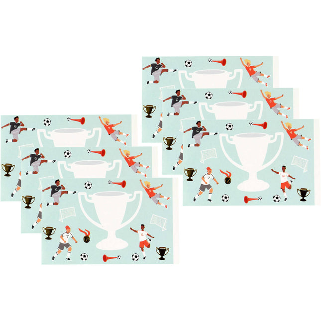 Adesivi di calcio per bottiglie soffianti 11 cm 6 pezzi