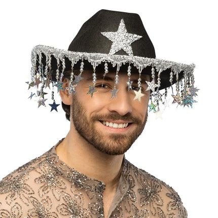 Cappello da cowboy Stargazing nero