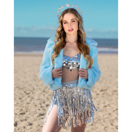 Giacchetta Fluffy rave azzurra (M/L)
