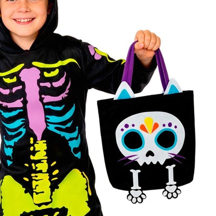 BORSA "TRICK OR TREAT" GATTO SCHELETRO