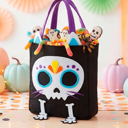 BORSA "TRICK OR TREAT" GATTO SCHELETRO