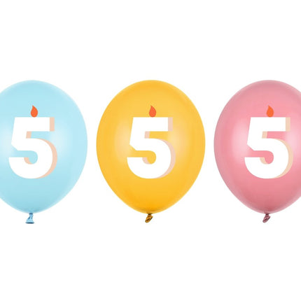 5 Jaar Ballonnen 30cm 50st van Partydeco koop je bij Partywinkel