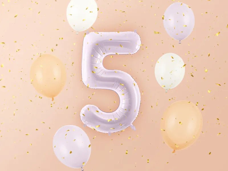 5 Jaar Cijfer Ballon Paars Leeg 72cm van Partydeco koop je bij Partywinkel
