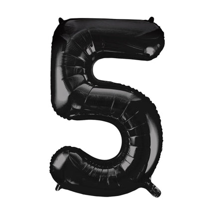 5 Jaar Cijfer Ballon Zwart Leeg 86cm van Unique koop je bij Partywinkel