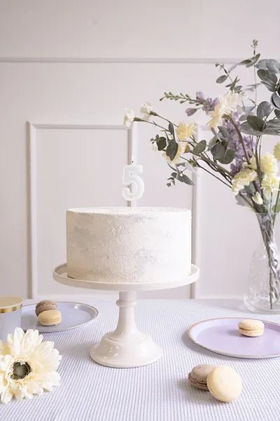 5 Jaar Kaars Lichtgroen 10cm van Partydeco koop je bij Partywinkel