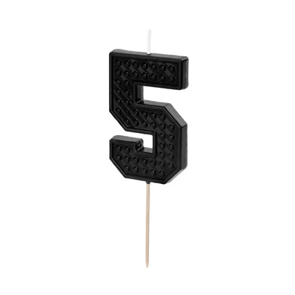 5 Jaar Kaars Zwart 6cm - Partywinkel - 5904555031333