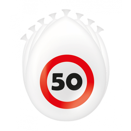50 Jaar Ballonnen Verkeersbord 30cm - Partywinkel - 8716764235351