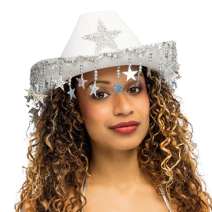 Cappello da cowboy Stargazing bianco