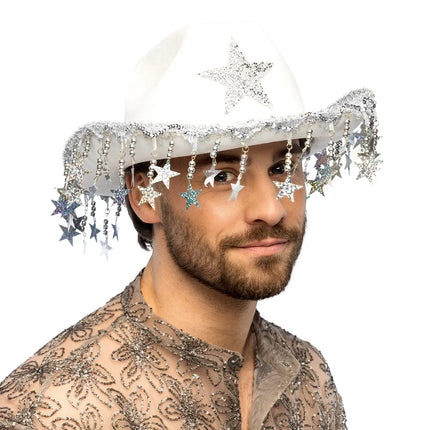 Cappello da cowboy Stargazing bianco