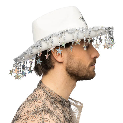 Cappello da cowboy Stargazing bianco