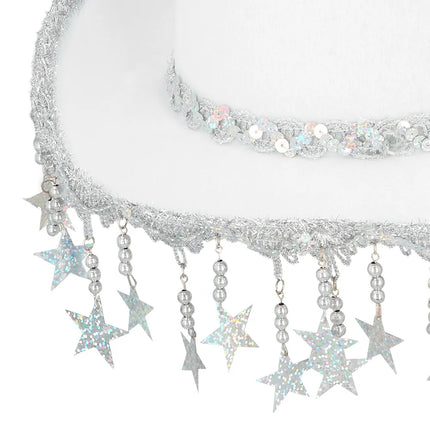 Cappello da cowboy Stargazing bianco
