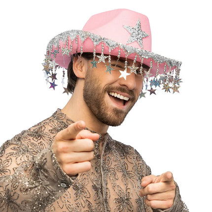 Cappello da cowboy Stargazing rosa