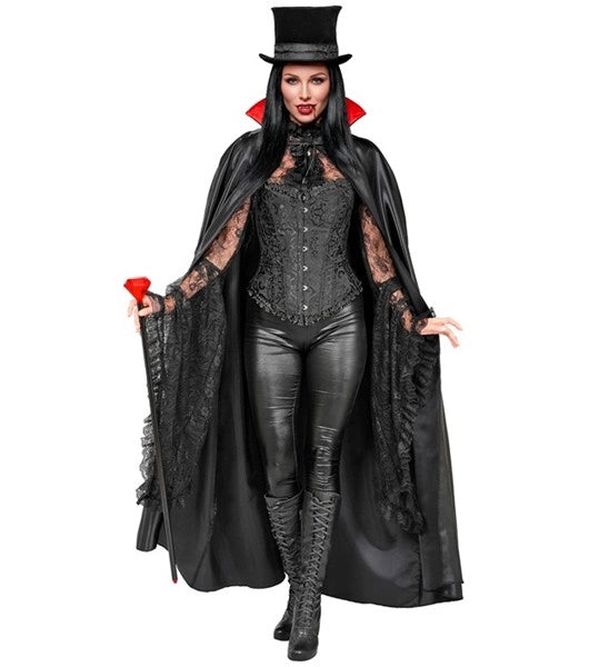 Cappa da vampiro nera e rossa, 1,4 m