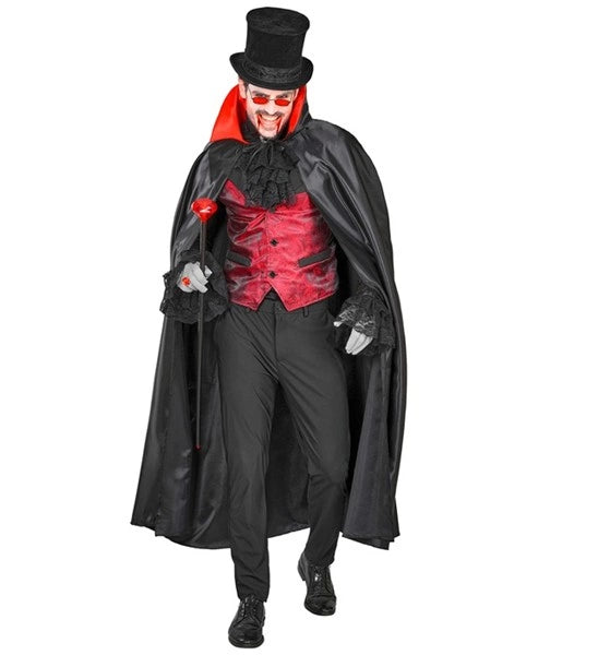 Cappa da vampiro nera e rossa, 1,4 m