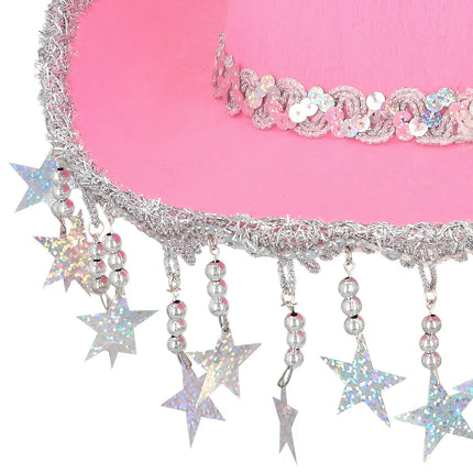 Cappello da cowboy Stargazing rosa