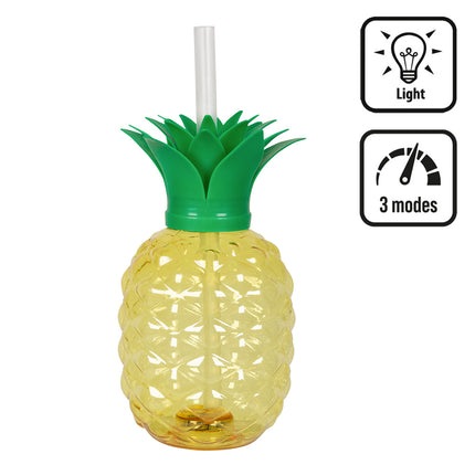 Tazza LED Ananas con cannuccia