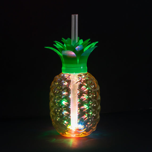 Tazza LED Ananas con cannuccia