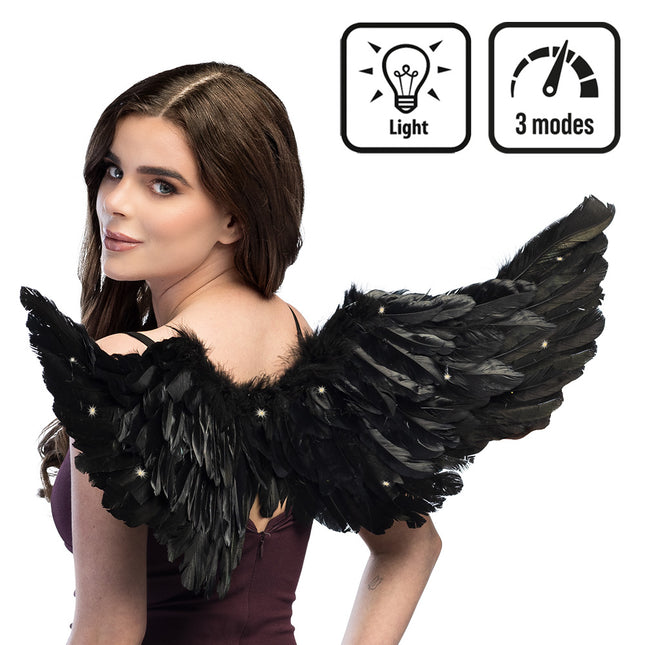 LED ali d'angelo nero