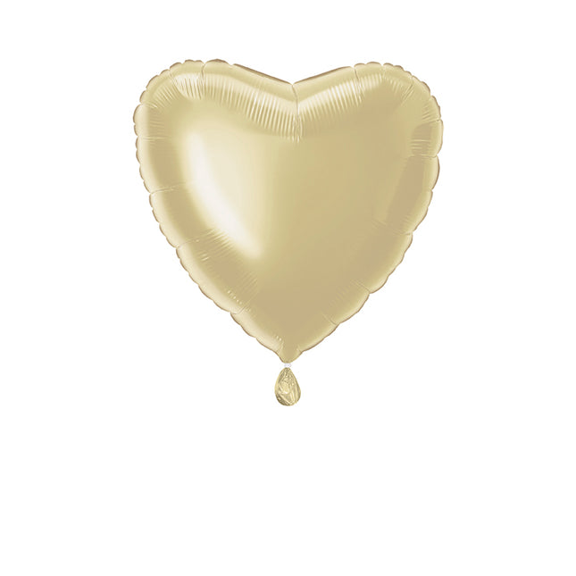 Palloncino in foil a cuore pieno 18", confezionato - Oro