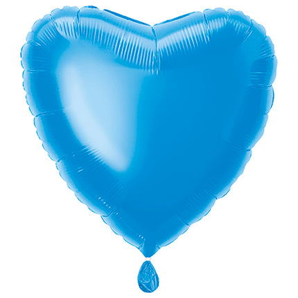 Palloncino in foil con cuore solido 18", confezionato - blu reale
