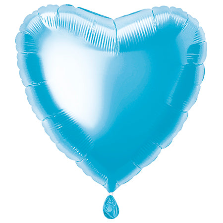 Palloncino in foil a cuore pieno 18", confezionato - Baby Blue