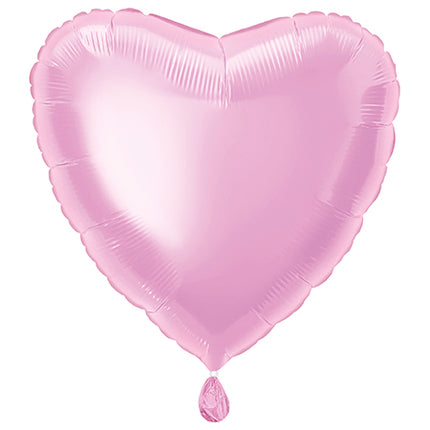 Palloncino in foil a cuore pieno 18", confezionato - Rosa pastello