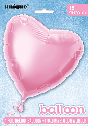 Palloncino in foil a cuore pieno 18", confezionato - Rosa pastello