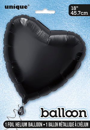Palloncino a elio cuore nero vuoto 45 cm