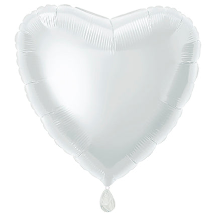 Palloncino a elio cuore bianco vuoto 45 cm