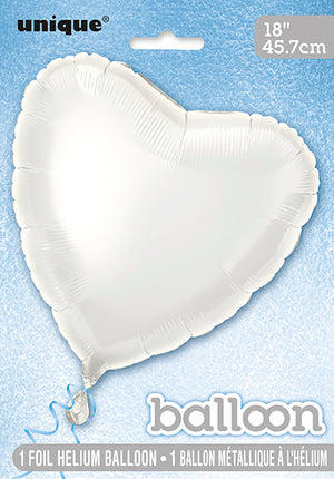 Palloncino a elio cuore bianco vuoto 45 cm