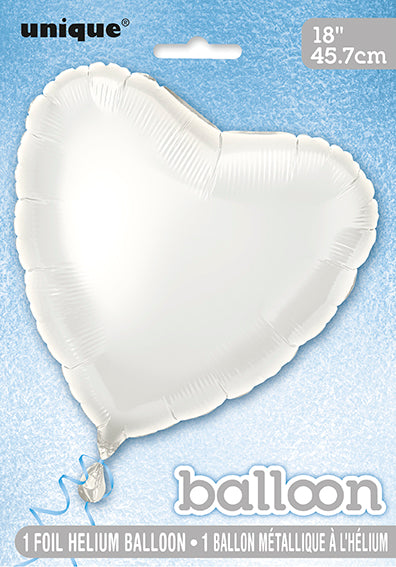 Palloncino a elio cuore bianco vuoto 45 cm