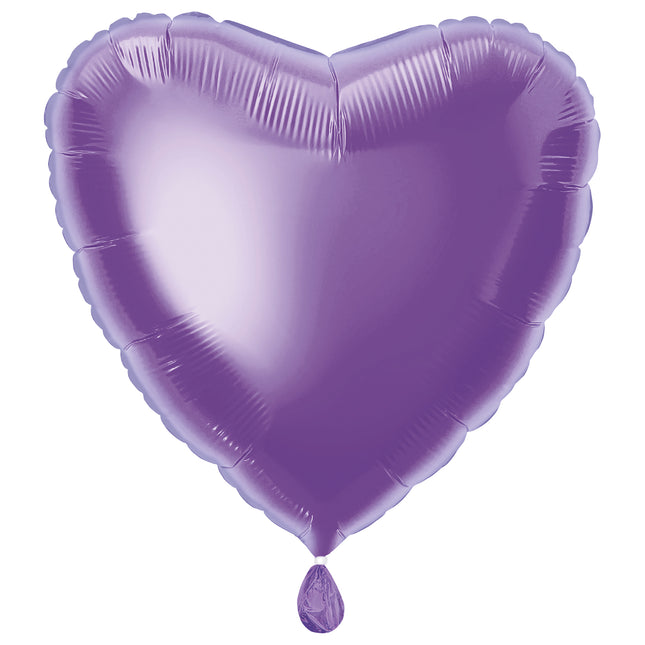 Palloncino a elio cuore lilla vuoto 45 cm