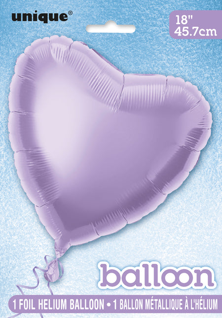 Palloncino a elio cuore lilla vuoto 45 cm