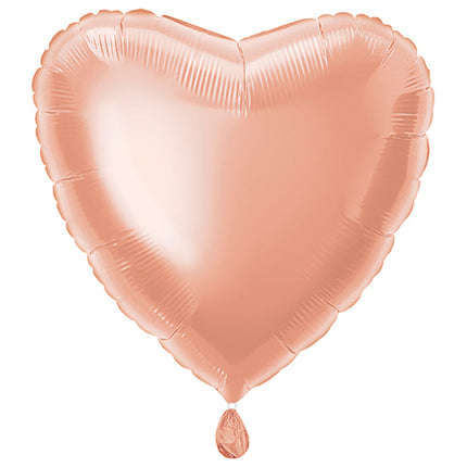 Palloncino in foil cuore oro rosa 18", confezionato