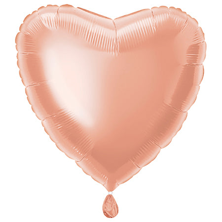 Palloncino in foil cuore oro rosa 18", confezionato
