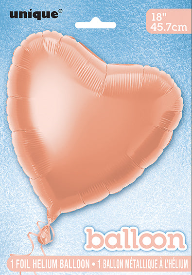 Palloncino in foil cuore oro rosa 18", confezionato