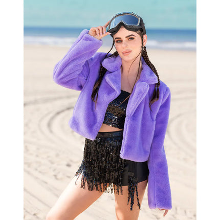 Giacchetta Fluffy rave lilla (M/L)
