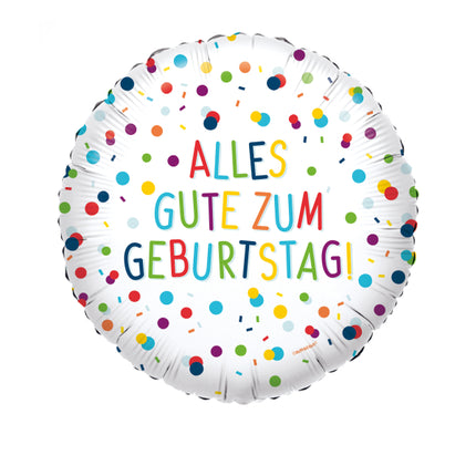 Palloncino in foil - Coriandoli di compleanno "Alles Gute" - 43 cm