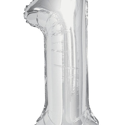 Palloncino 1 Anno Figura Argento Vuoto 86cm