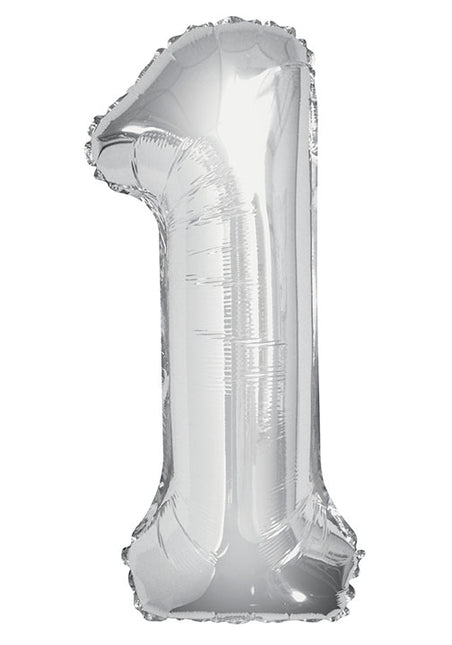 Palloncino 1 Anno Figura Argento Vuoto 86cm