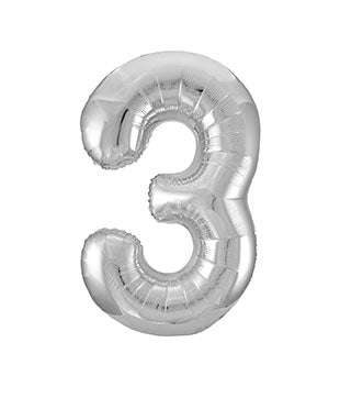 Palloncino a 3 anni con figura argento vuoto 86 cm