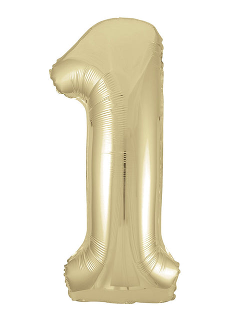 Palloncino a figura 1 anno Oro Lucido Vuoto 86cm