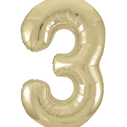 Palloncino a 3 anni Gold Gloss Vuoto 86 cm