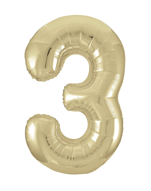 Palloncino a 3 anni Gold Gloss Vuoto 86 cm