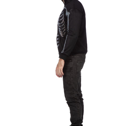Gilet Scheletro Nero Uomo Strass