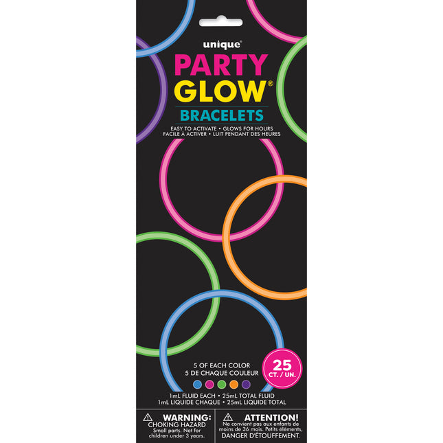 Braccialetti luminosi al buio 25 pezzi