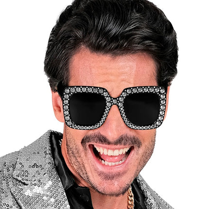 OCCHIALI NERI CON STRASS