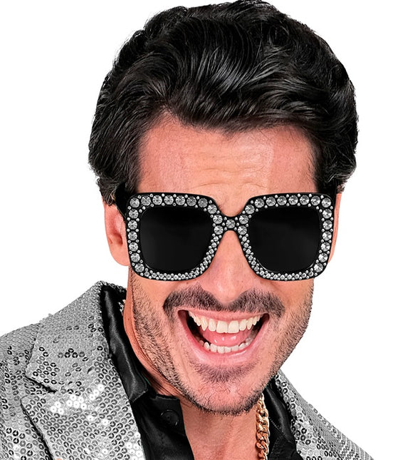OCCHIALI NERI CON STRASS