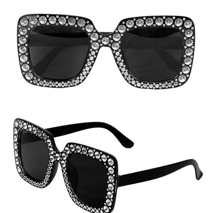 OCCHIALI NERI CON STRASS